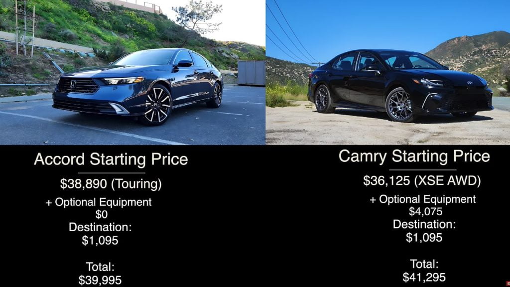 2025 Toyota Camry XSE vs. 2024 Honda Accord Touring: Detailed Comparison